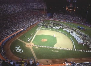 Il Dodger stadium durante i Giochi del 1984
