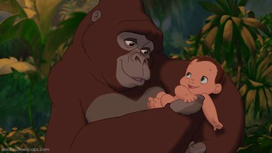 Kala con il piccolo Tarzan, come se li sono immaginati gli animatori Dysney
