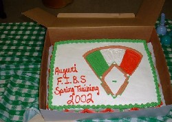 La torta preparataci dai Sons of Italy a Stuart nel 2002
